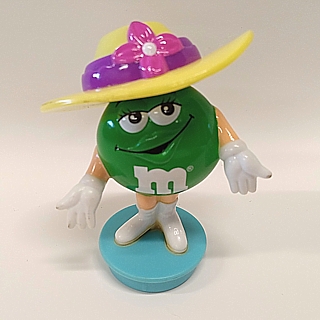Advertising Collectibles - M & M Green Easter Candy Topper with Hat