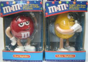 Advertising Collectibles - M & M Red and Yellow Nite Lites