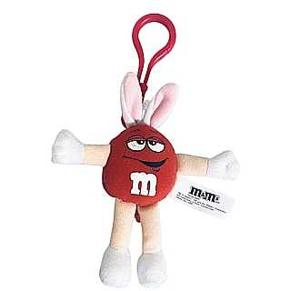 Advertising Collectibles - M & M RED with Bunny Ears Plush with Clip