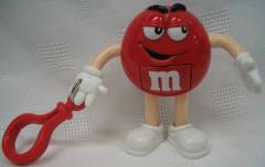 Advertising Collectibles - M & M RED Mini Dispenser Keyring Clip