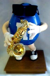Advertising Collectibles - M & M Blue Saxophone Dispenser
