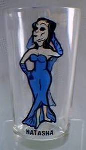 Rocky & Bullwinkle Collectibles - Natasha Fatale Pepsi Glass