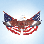 Wildlife Collectibles - Eagle On Flag Wall Plaque 35030
