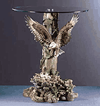 Wildlife Collectibles - Eagle Glass-Top Table 33699