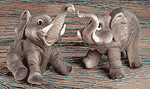 Wildlife Collectibles - Porcelain Elephant Figures Pair 20591