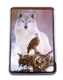 Wildlife Collectibles - Wolf and Eagle Clock 28397