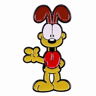 Garfield Collectibles - Odie Waving with Tongue Out Metal Enamel Lapel Pin or Tie Tack