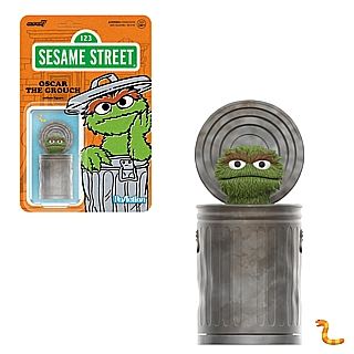 Oscar the Grouch w/Slimy the Worm ReAction Figure by Super 7
