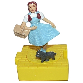 Wizard of Oz Collectibles - Dorothy and Toto Rolling Yellow Brick Road Figure - Blockbuster Video 1997