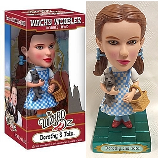 Wizard of Oz Collectibles - Dorothy and Toto Rare Chase Metallic Emerald Green Base Wacky Wobbler Bobblehead Doll by Funko