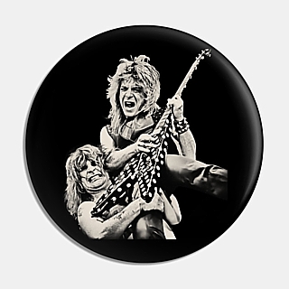 Rock and Roll Collectibles - Ozzy Osbourne and Randy Rhoads Metal Pinback Button