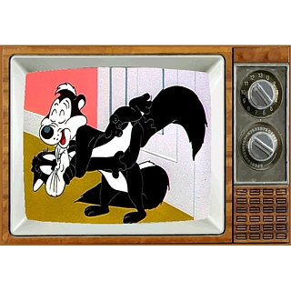 Cartoon Character Collectibles - Looney Tunes Pepe LePew and Penelope Metal TV Magnet
