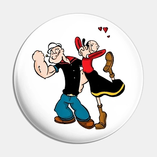 Classic Television Character Collectibles - Popeye and Olive Oyl Pinback Button