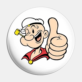 Classic Television Character Collectibles - Popeye Thumb Up Pinback Button