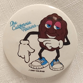 California Raisin - Pinback Button Justin X Grape