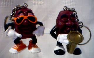 California Raisin PVC Figure Keyrings