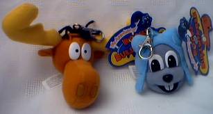 Rocky & Bullwinkle Collectibles - Rocky & Bullwinkle Plush Head Keychains