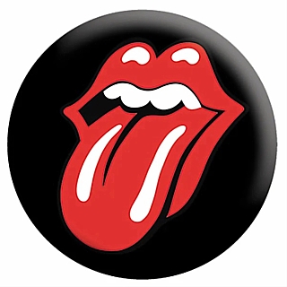 Rolling Stones Tongue 1 1/4 inch diameter Metal Pinback Button