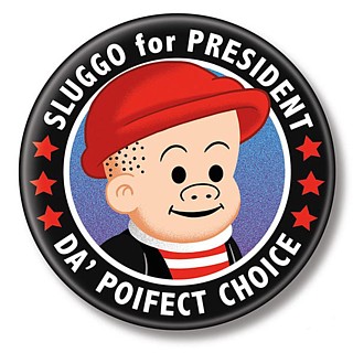 Cartoon and Comic Strip Character Collectibles - Nancy and Sluggo - Sluggo for President Metal Pinback Button