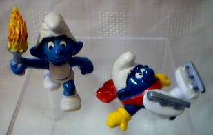 Smurf Collectibles - Smurf Figures Olympic Torch Olympics Ice Skating Skates