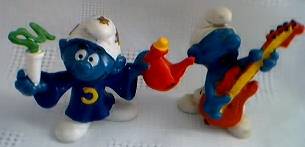 Smurf Collectibles - Smurf Figures Magician Alchemist Chemist Wizard Merlin Guitar Player