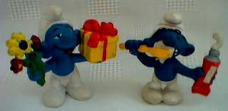 Smurf Collectibles - Smurf Figures Presents, Flowers and Toothbrush