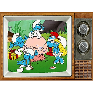 1980's Smurf Collectibles - Smurf Metal TV Magnet