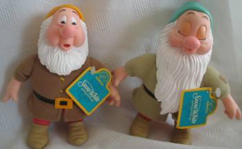 Snow White Dwarfs Sleepy and Sneezy Cloth Dolls