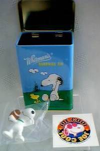 Snoopy Collectibles - Snoopy Surprise Tin with Snoopy Sticker & Snoopy PVC Toy