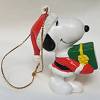 Snoopy and Peanuts Collectibles - Snoopy Christmas Whitmans Gift PVC Ornament