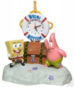 Cartoon Television Character Collectibles - Sponge Bob Square Pants Talking Alarm Clock
