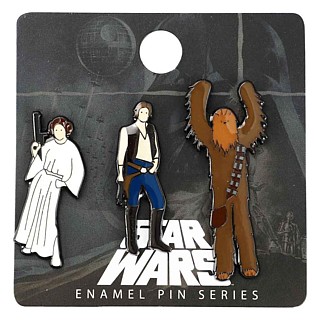 Classic Star Wars Collectibles - Star Wars Enamel Pins - Princess Leia, Han Solo, Chewbacca