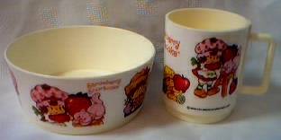 Strawberry Shortcake Plastic Bowl and Mug Set