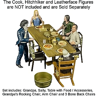 Texas Chainsaw Massacre Dinner Table Playset with 5 Inch Action Figures - Trick or Treat Studios