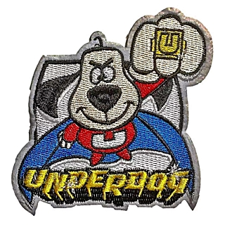 Underdog with Power Pill Ring Embroidered Patch