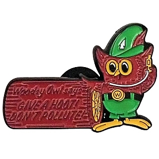 US Forest Service Collectibles - Woodsy Owl Give a Hoot! Don't Pollute! Enamel Lapel Pin / Tie Tack