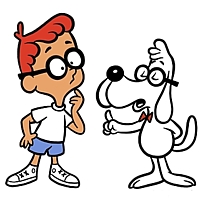 Cartoon characters Mister Peabody and Sherman