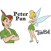 Cartoon characters Disney Peter Pan Hook Wendy Michael Tinkerbell Smee Lost Boys