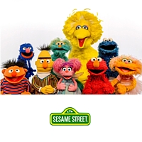 Television characters Sesame Street Ernie Bert Big Bird Oscar Grover Elmo Cookie Monster