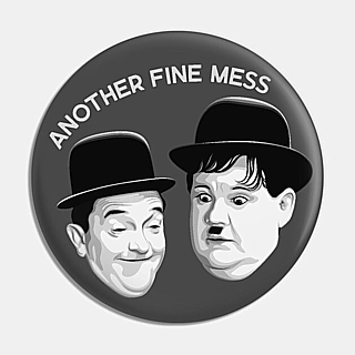 Stan Laurel and Oliver Hardy - Laurel and Hardy Another Fine Mess Metal Pinback Button