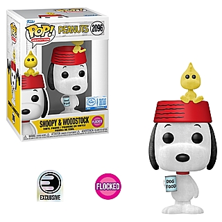 Snoopy and Peanuts Collectibles - Snoopy & Woodstock Flocked POP! Television Vinyl Figure 2096 Entertainment Earth Exclusive